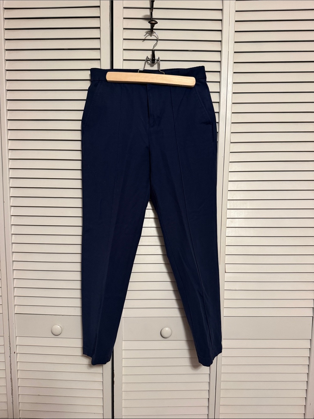Lands' End Navy Straight-Leg Dress Pants